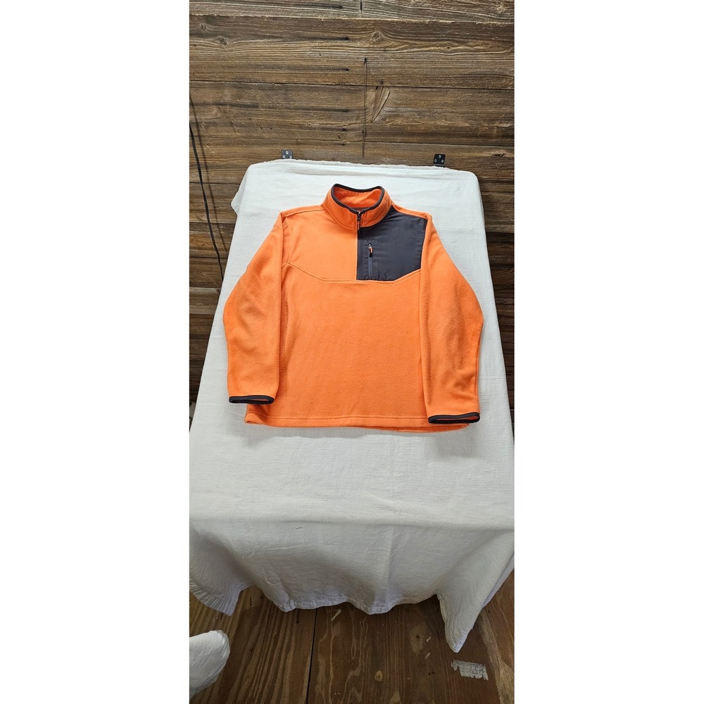 Starter Mens Quarter Zip Fleece Pullover Orange Wild Paprika RM38441 Size M